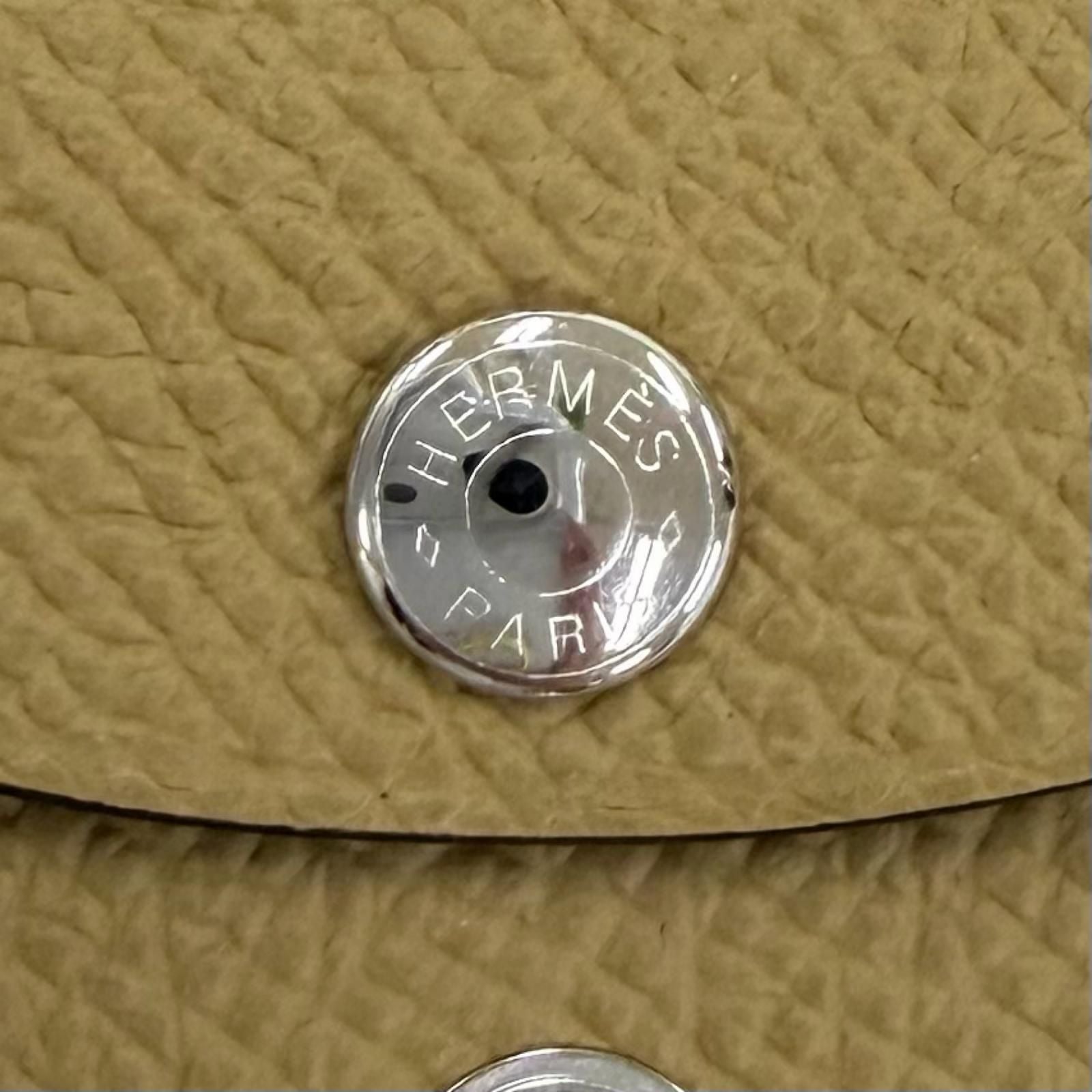 Hermes Calvi Duo Veau Epsom Dune Silver Series Compact Wallet Bifold — view 8