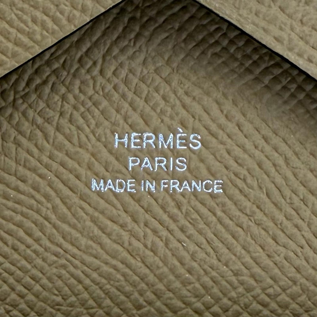 Hermes Calvi Duo Veau Epsom Dune Silver Series Compact Wallet Bifold — view 9