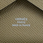 Hermes Calvi Duo Veau Epsom Dune Silver Series Compact Wallet Bifold — view 9