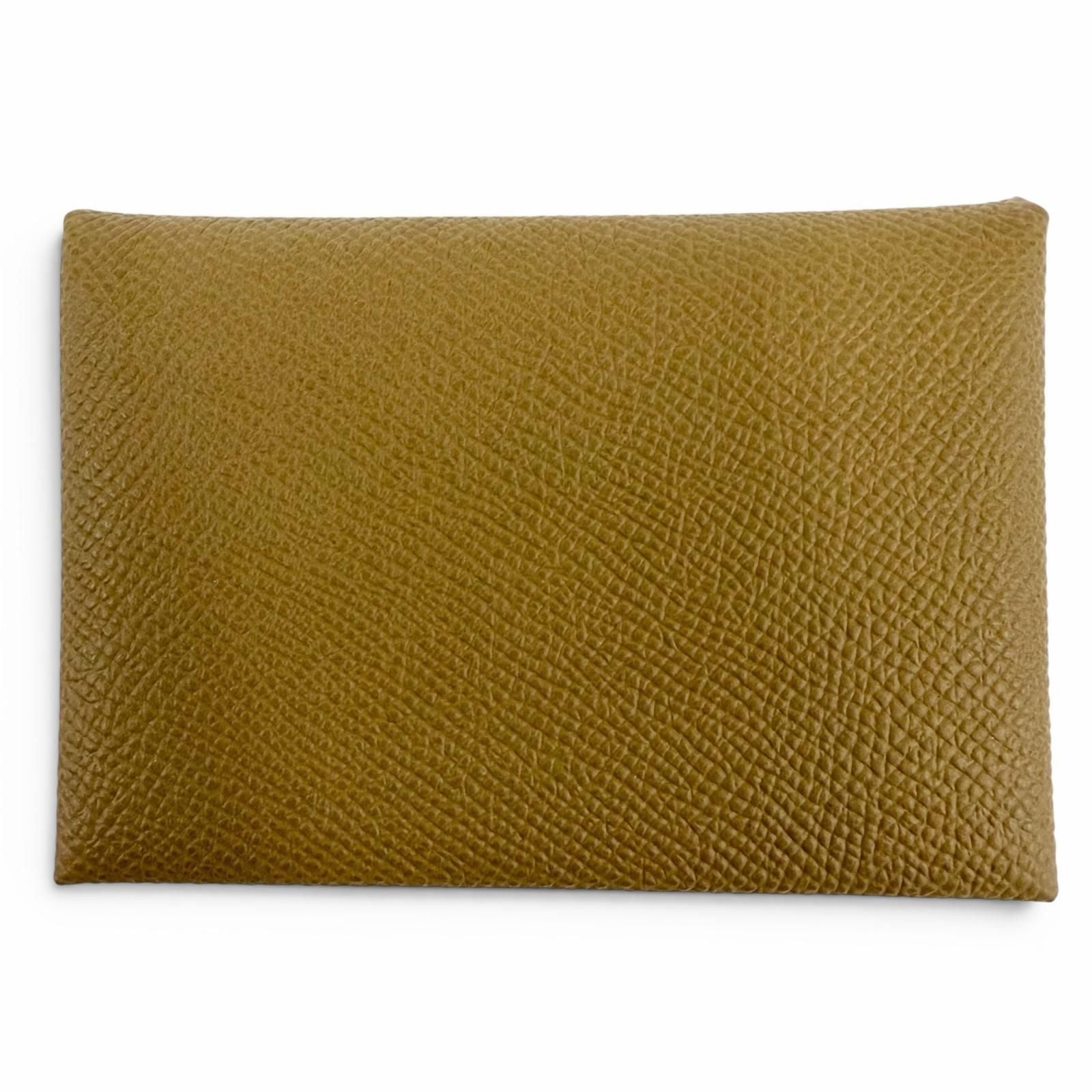 Hermes Calvi Duo Veau Epsom Dune Silver Series Compact Wallet Bifold — view 3