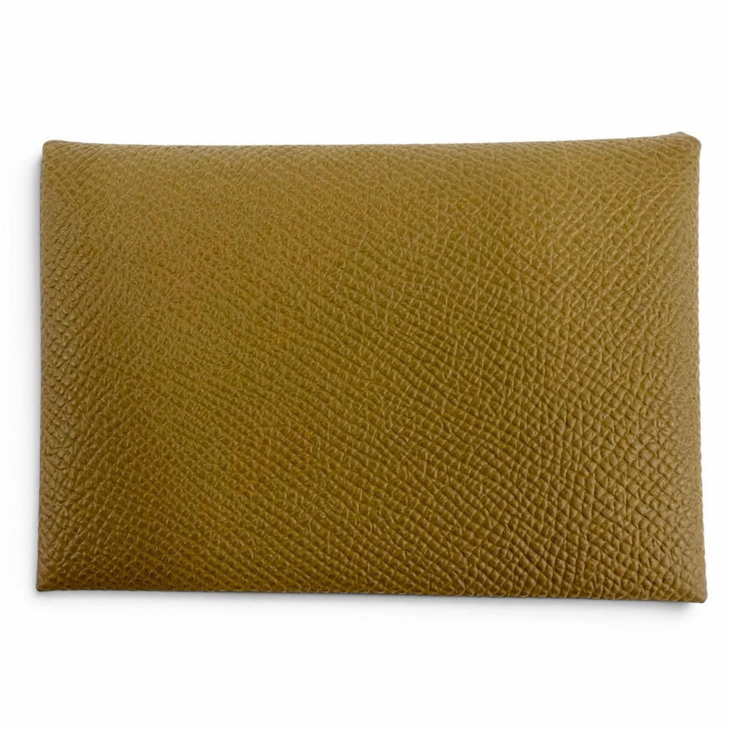 Hermes Calvi Duo Veau Epsom Dune Silver Series Compact Wallet Bifold