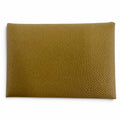 Hermes Calvi Duo Veau Epsom Dune Silver Series Compact Wallet Bifold