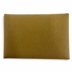 Hermes Calvi Duo Veau Epsom Dune Silver Series Compact Wallet Bifold