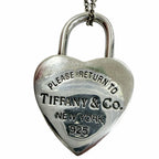 Tiffany & Co Return to Heart Lock Necklace 925 Pendant Silver
