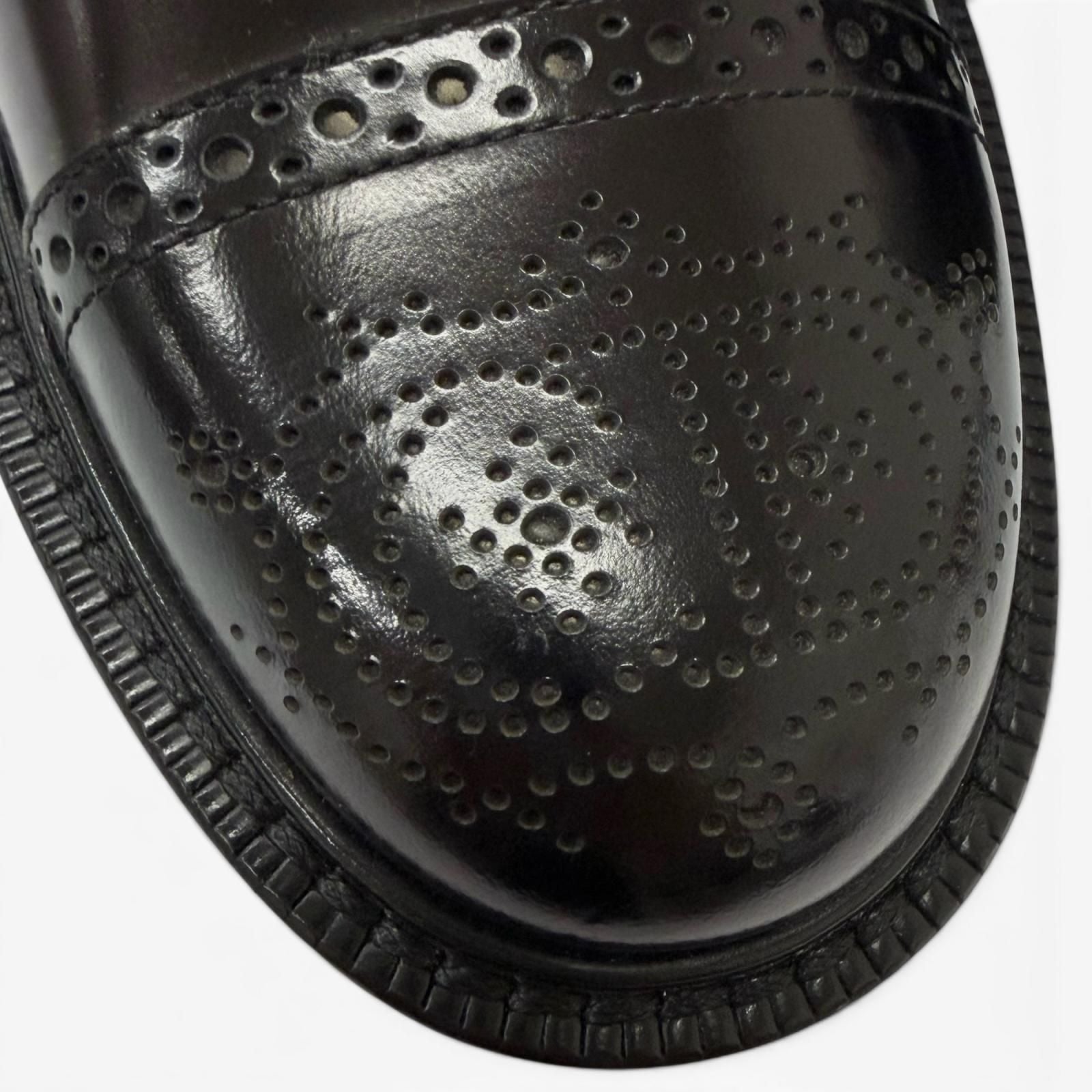 Dior Homme Leather CD Logo Medallion Punched Cap Toe Double Monk Strap Dress — view 6
