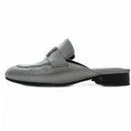 Hermes Constance Trocadero Mules Metallic Semelle Cuir 34 Silver — view 2
