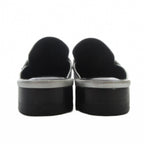 Hermes Constance Trocadero Mules Metallic Semelle Cuir 34 Silver — view 4