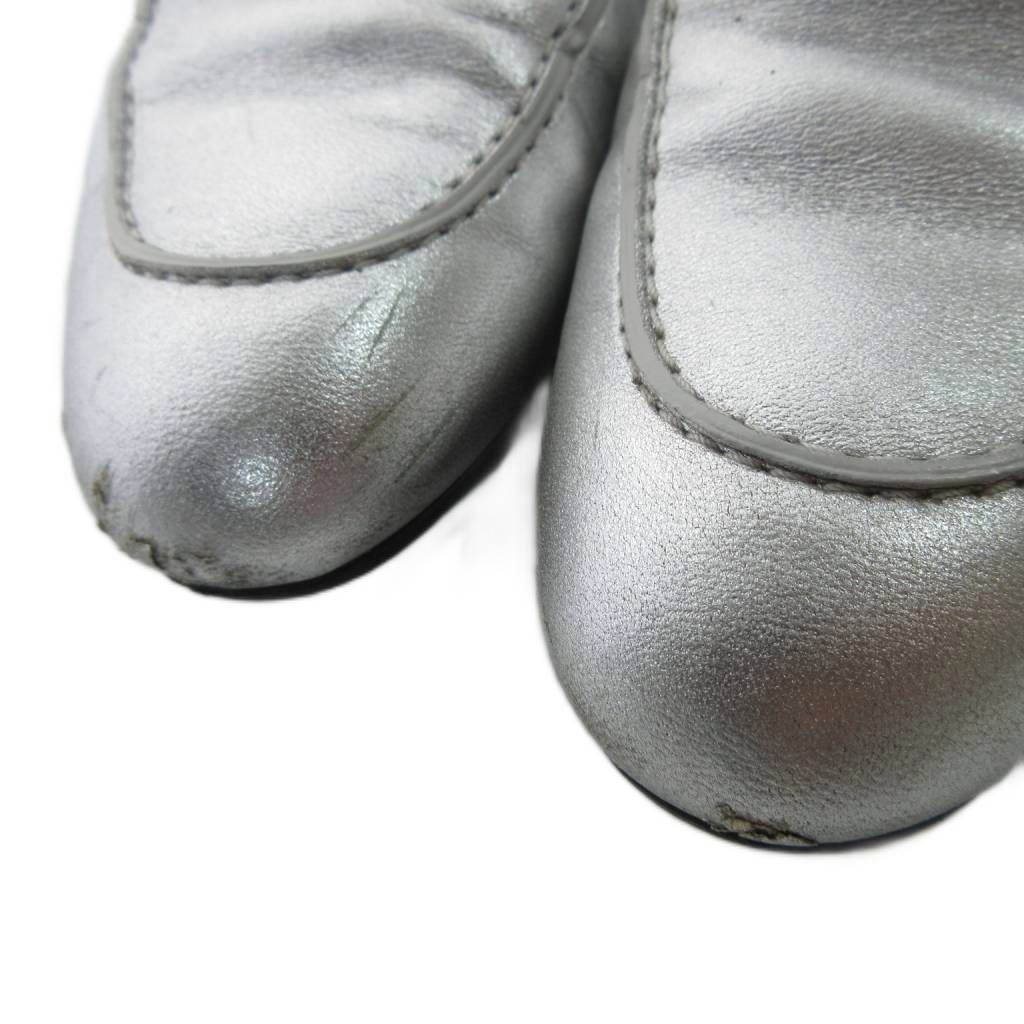 Hermes Constance Trocadero Mules Metallic Semelle Cuir 34 Silver — view 5