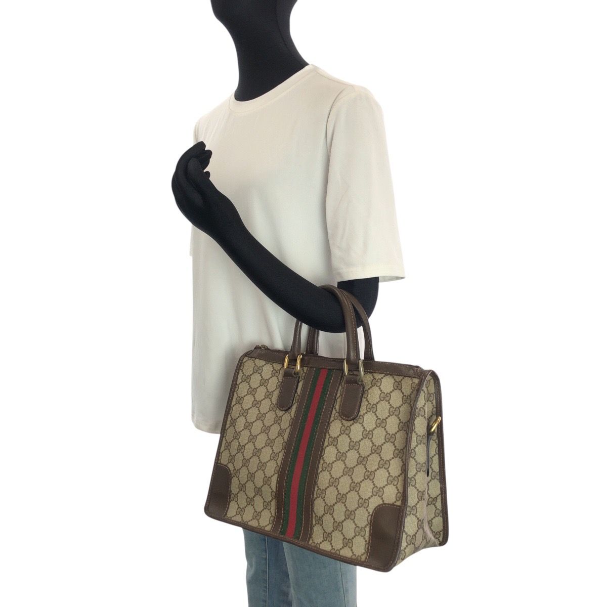 Gucci Sherry Line Beige Brown Gold 24 Tote — view 7