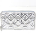 Louis Vuitton LV Ski Cousin Zippy Wallet Lambskin Silver Monogram