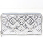 Louis Vuitton LV Ski Cousin Zippy Wallet Lambskin Silver Monogram