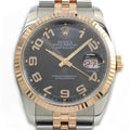 Rolex Watch Datejust D No Roulett Black Concentric Dial Date Luminous Hands