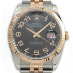 Rolex Watch Datejust D No Roulett Black Concentric Dial Date Luminous Hands