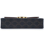 Celine Shoulder Bag Box Tan Triomphe Canvas Calfskin Gold — view 4