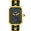 Chanel Watch Premier M Octagonal Black Dial Chain Breath Leather