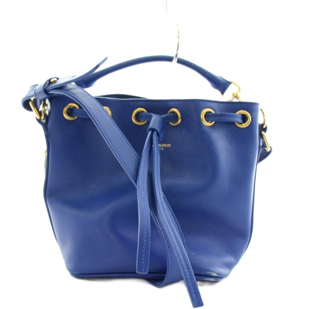 Saint Laurent Paris Eddie Era Emmanuel Bucket Bag 2-Way Leather Blue