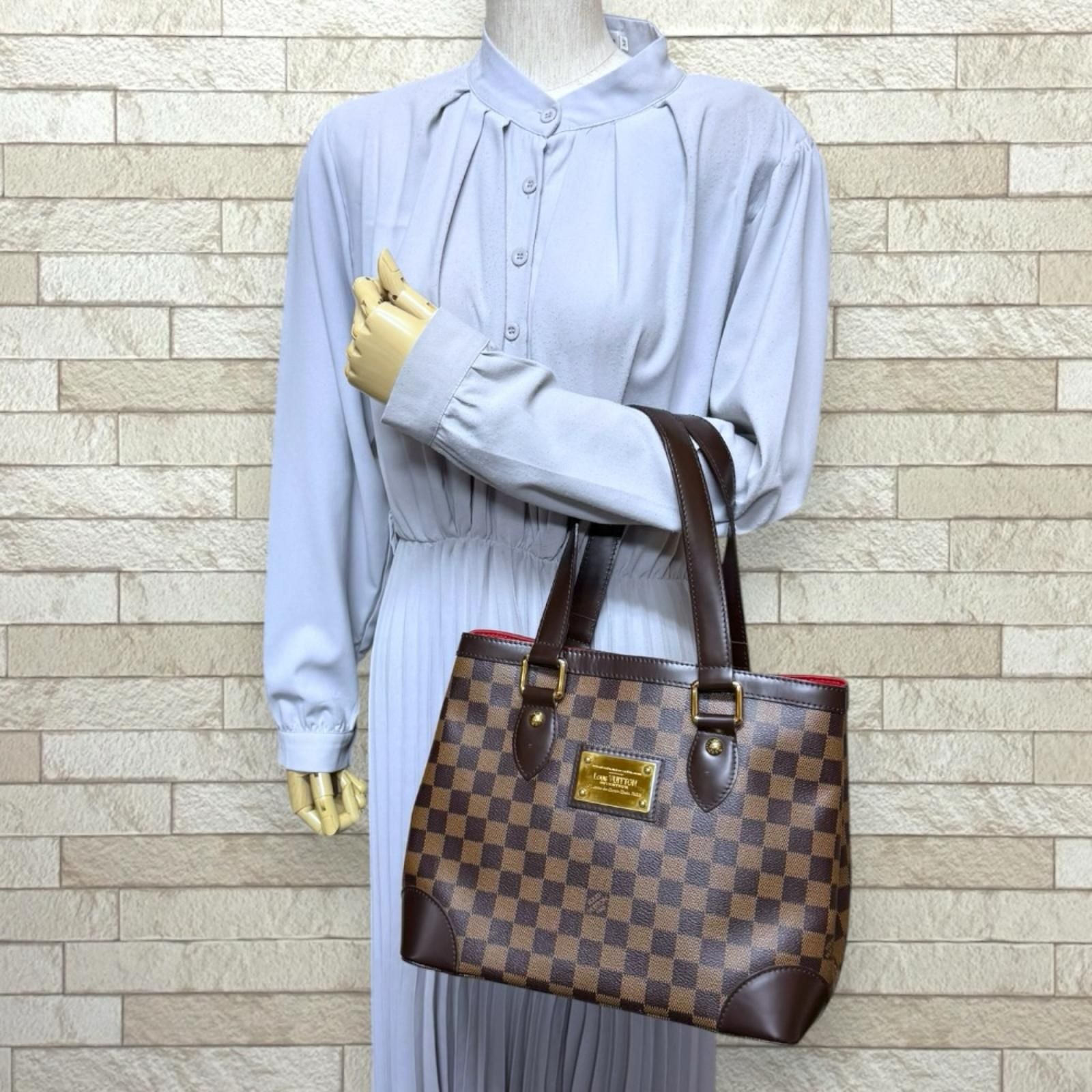 Louis Vuitton Hampstead PM Damier Handbag Canvas Brown — view 2