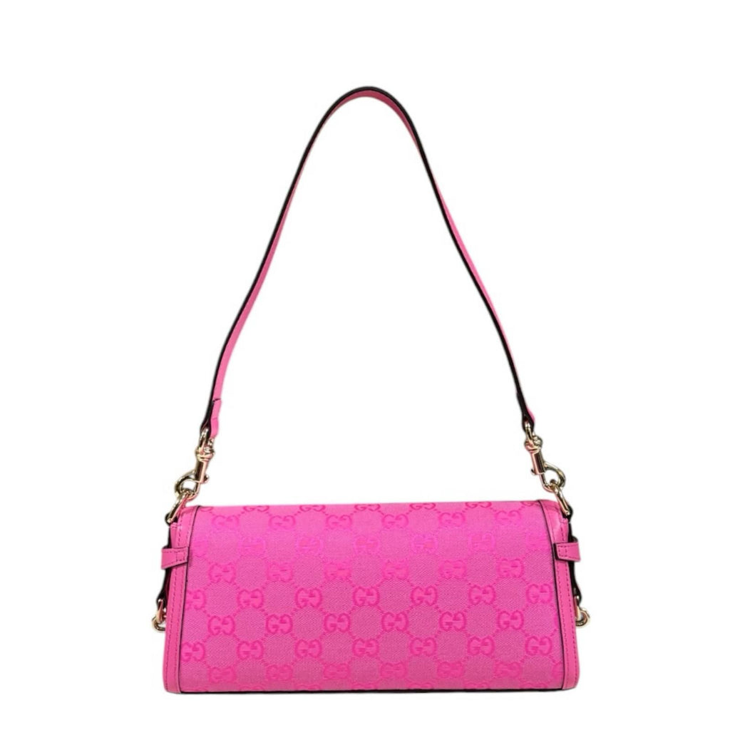 Gucci Mini Shoulder Bag Luce Bag GG Canvas Pink — view 3