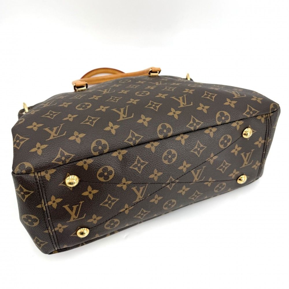 Louis Vuitton 2-Way Monogram Pallas Shoulder Bag Brown Red Gold — view 3