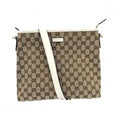 Gucci Shoulder Bag GG Crossbody Canvas Beige White Soft Togo