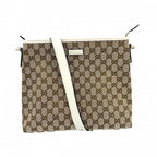 Gucci Shoulder Bag GG Crossbody Canvas Beige White Soft Togo