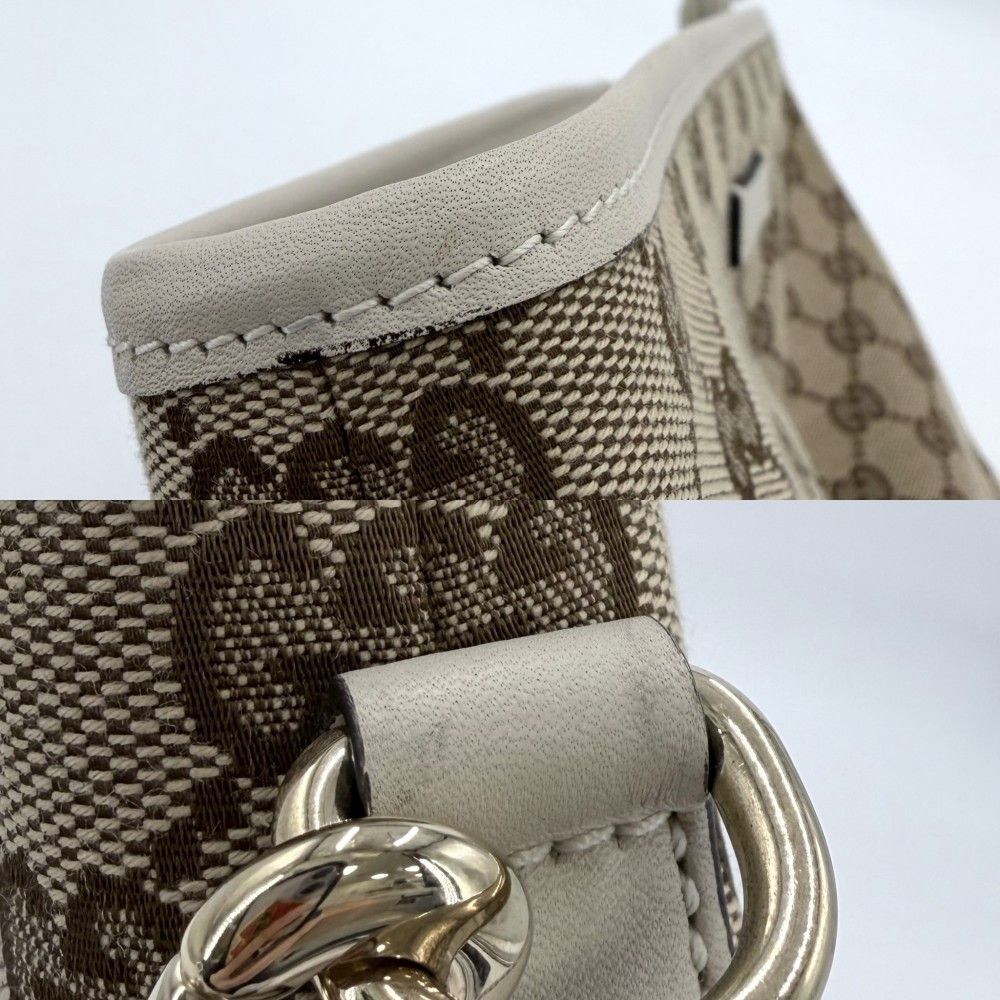 Gucci Shoulder Bag GG Crossbody Canvas Beige White Soft Togo — view 8