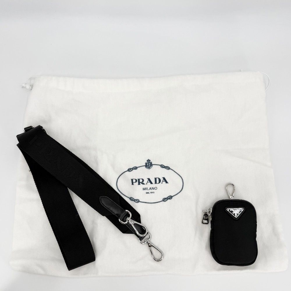 Prada Shoulder Bag Padded Re-Nylon Bag Crossbody Triangle Logo Nylon Black — view 8