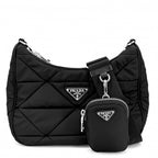 Prada Shoulder Bag Padded Re-Nylon Bag Crossbody Triangle Logo Nylon Black