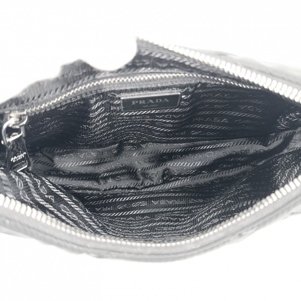 Prada Shoulder Bag Padded Re-Nylon Bag Crossbody Triangle Logo Nylon Black — view 4