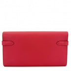Hermes Wallet Kelly Flap Veau Epsom Red Silver — view 2