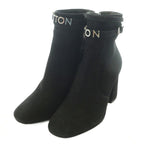 Louis Vuitton Callback Line Short Boots Round Toe Chunky Heels Suede Logo — view 2