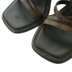 Louis Vuitton Berlin Sandal Monogram Canvas Strap Square Toe Chunky Heels Logo — view 4