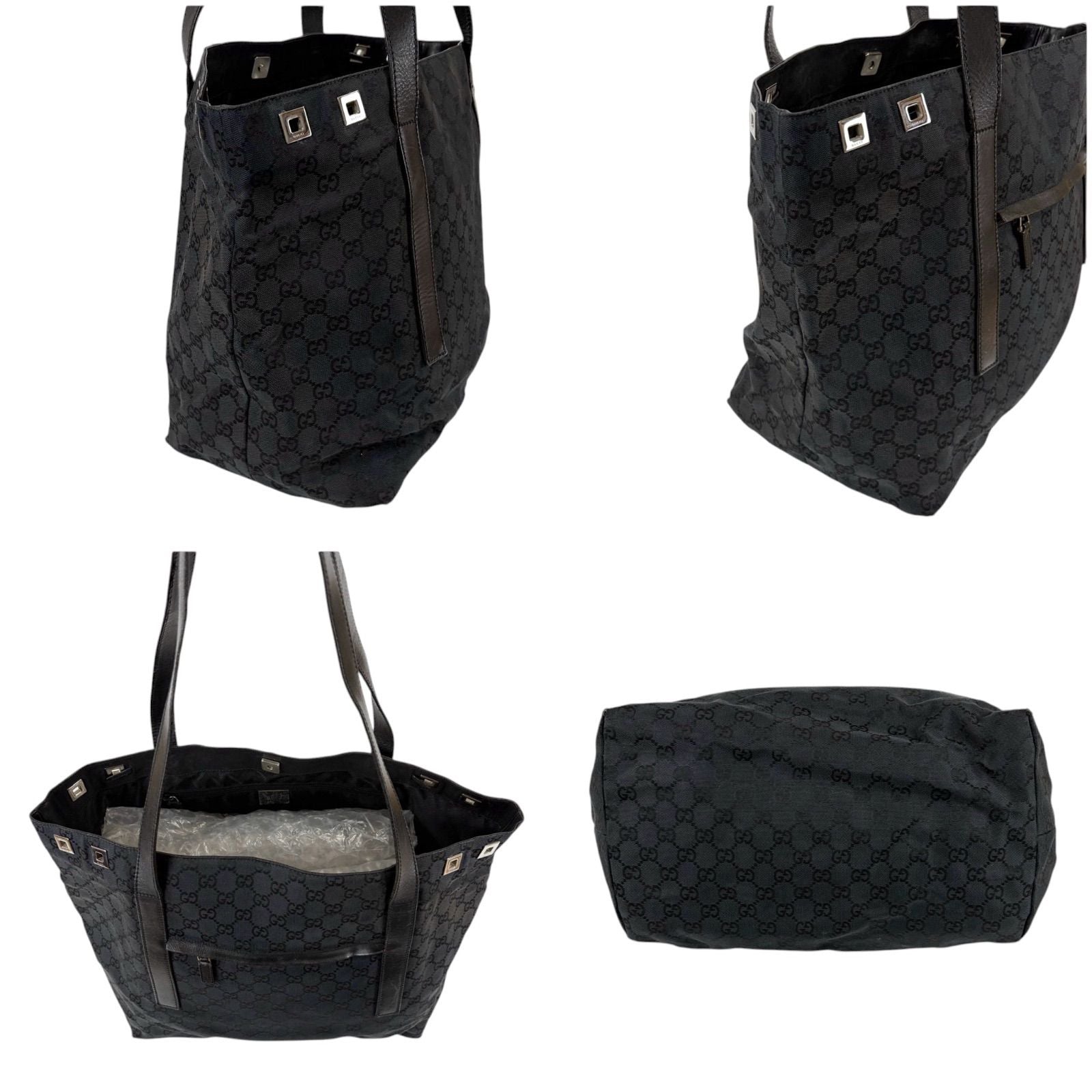 Gucci GG Canvas Tote Business Black Shoulder — view 3