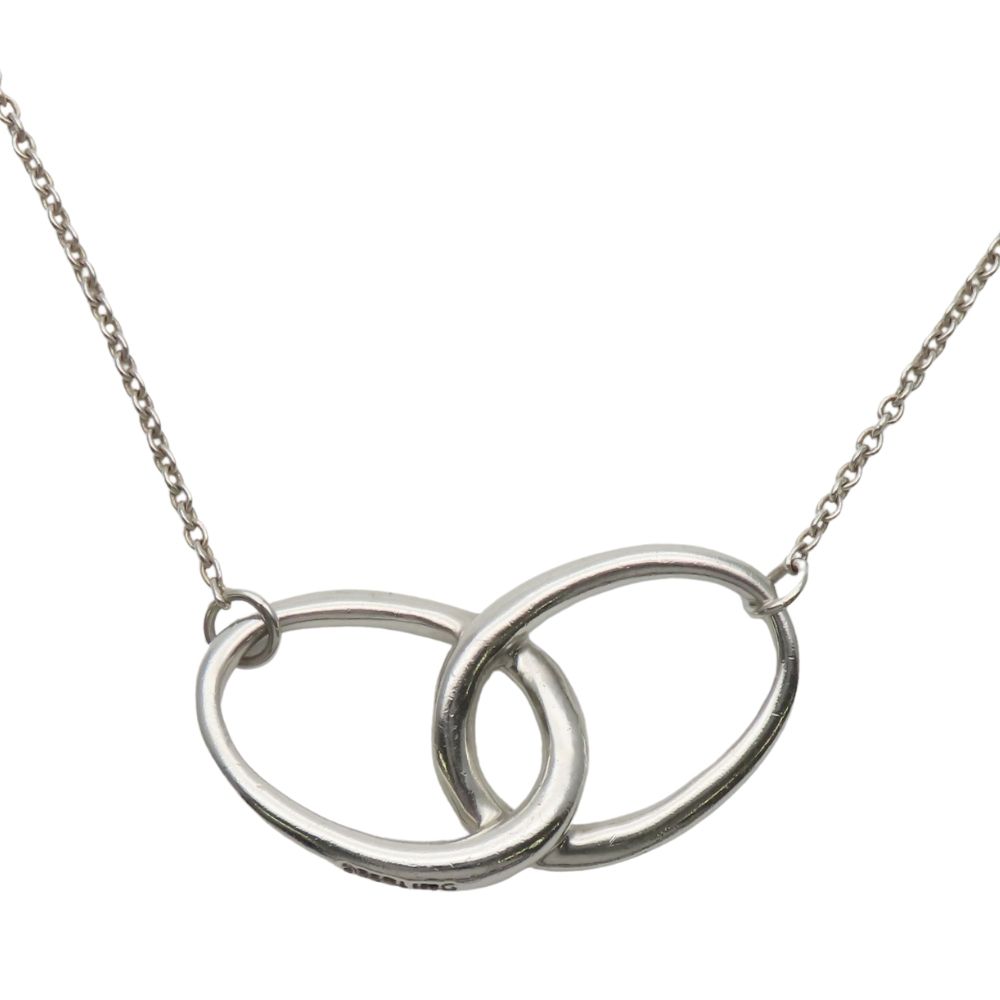Tiffany & Co Necklace Double Loop 925 Sterling Silver Elsa Peretti Pendant