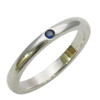 Tiffany & Co Ring Stacking Band 925 Sterling Silver Saffiano Blue Elsa Peretti