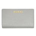 Gucci Script Around Wallet Zipper Gray Gold Coin Case
