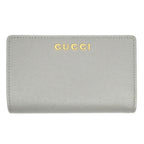 Gucci Script Around Wallet Zipper Gray Gold Coin Case