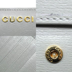 Gucci Script Around Wallet Zipper Gray Gold Coin Case — view 9