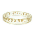Chanel Logo Bangle Plastic Clear Gold Bracelet 20.5 cm