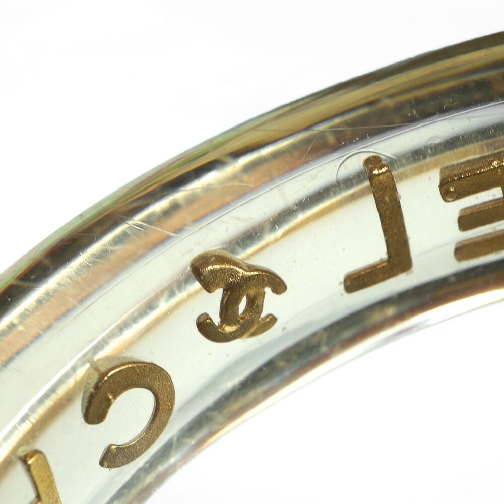 Chanel Logo Bangle Plastic Clear Gold Bracelet 20.5 cm — view 5