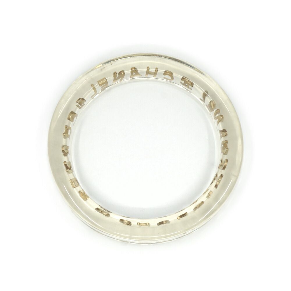 Chanel Logo Bangle Plastic Clear Gold Bracelet 20.5 cm — view 3