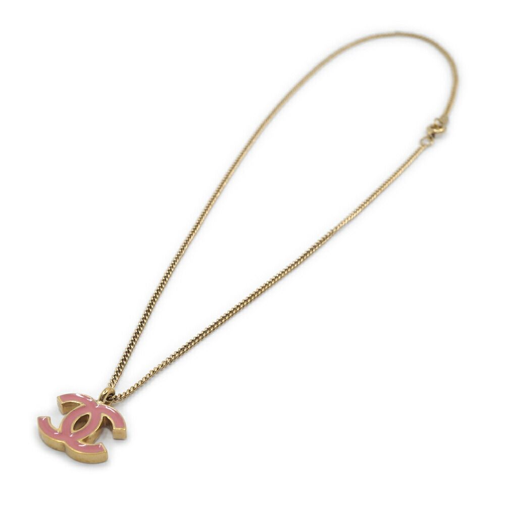 Chanel Necklace CC Logo Pink Gold 42 cm — view 5