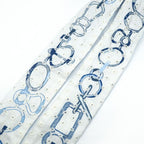 Hermes Dore Book le Broderie Anne Gray Blue White Twill Scarf — view 7