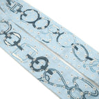 Hermes Dore Book le Broderie Anne Gray Blue White Twill Scarf — view 4