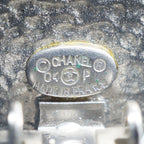Chanel CC Logo Flower Earrings Yellow Silver — view 7