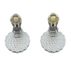 Chanel CC Logo Flower Earrings Yellow Silver — view 2