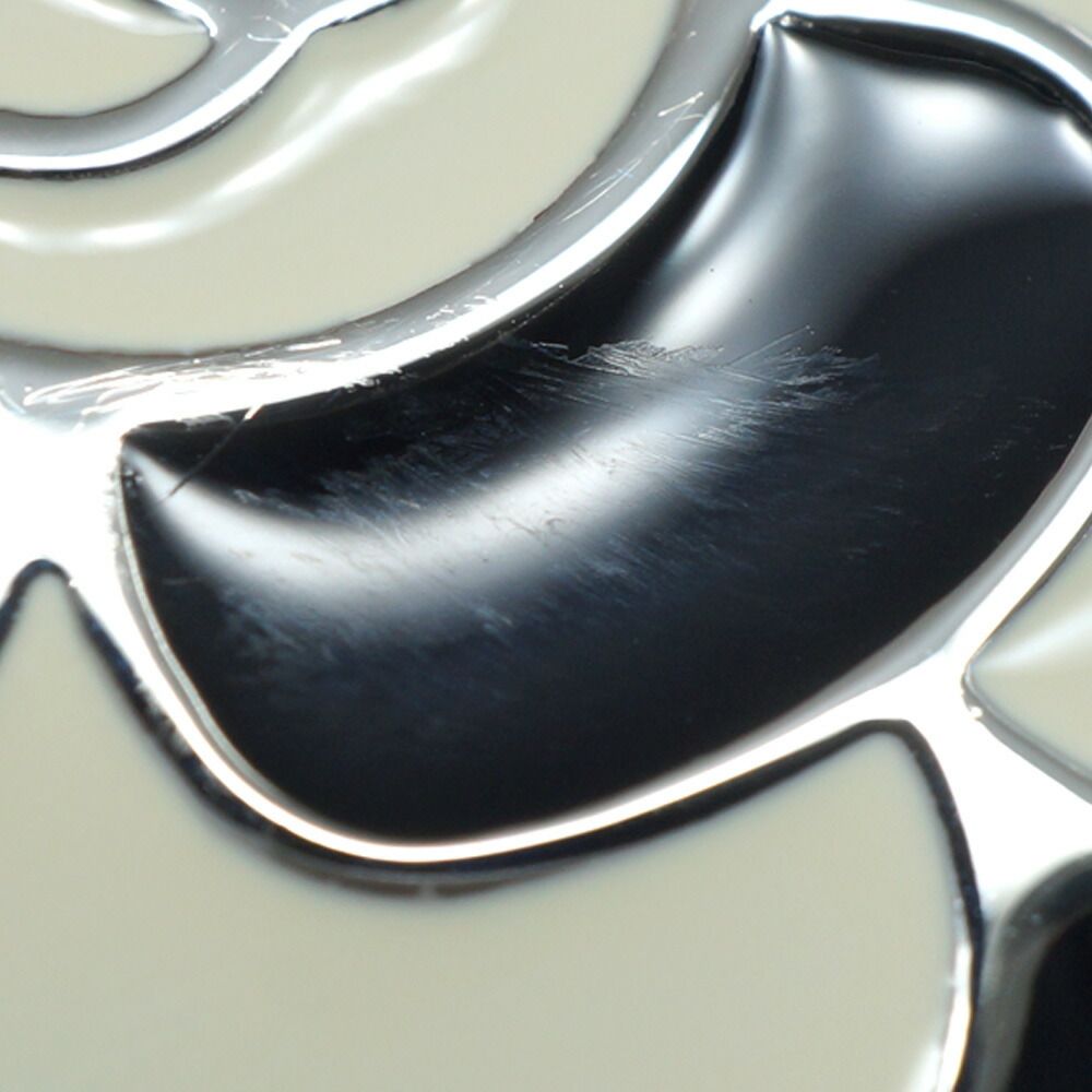 Chanel Camellia Pendant Metal Flower White Black — view 8
