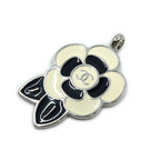Chanel Camellia Pendant Metal Flower White Black — view 3