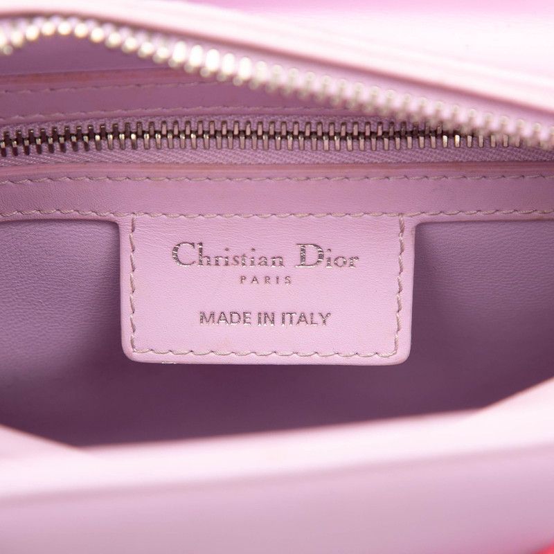 Dior Lady Dior Pocket 2-Way Shoulder Bag Pink Multicolor Leather — view 5
