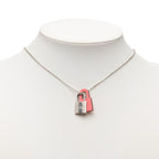 Hermes O'Kelly PM Necklace Silver Pink Metal Swift — view 4